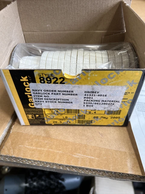 Gland Packing Teflon PM1 Garlock 6.5mm 8 Meter Roll P/n 41321-4016