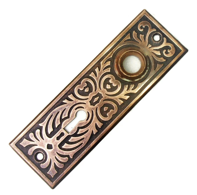 One Antique Vintage Victorian Eastlake Backplate Door Plate Reclaimed Salvage