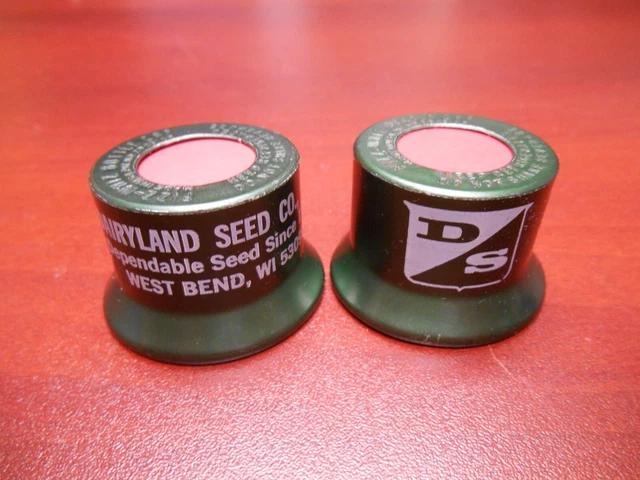 1960s Pair Dairyland Seed Co Bottle Caps Drink Saver Soda Pop Farm West Bend WI