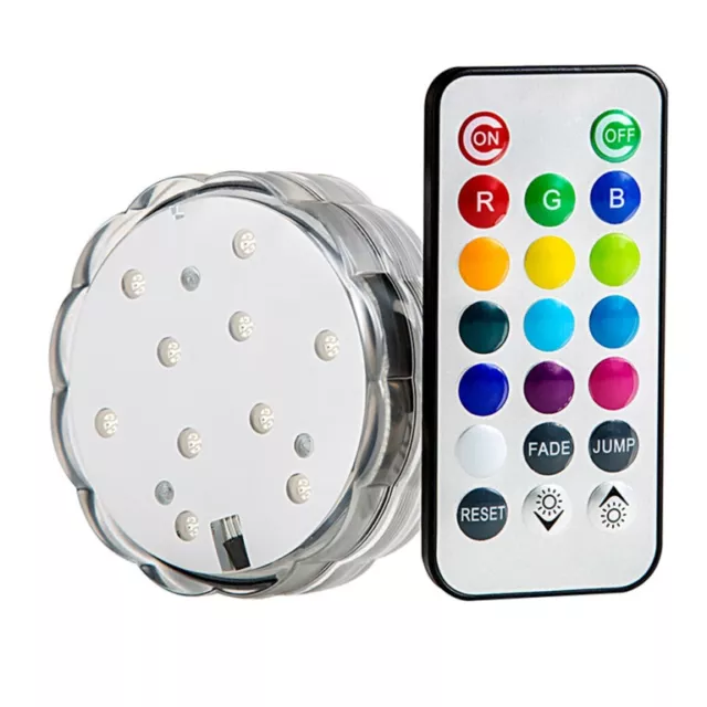 10er LED Poolbeleuchtung RGB mit Fernbedienung Farbwechsel Unterwasser Licht