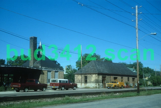 CNW Chicago & North Western DEPOT at Oshkosh WI 1978 DUPLICATE Slide!