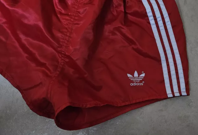 Adidas Glanz Nylon Shorts Sporthose Retro Vintage Sprinter Hose Rot