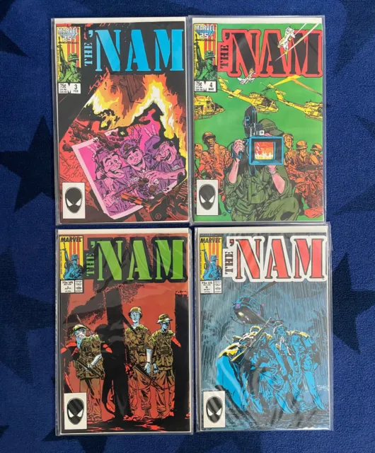 The 'Nam - Marvel Comics (1986) - Lot 4 Issues: #3 4 5 6  - Solid VF+ Condition