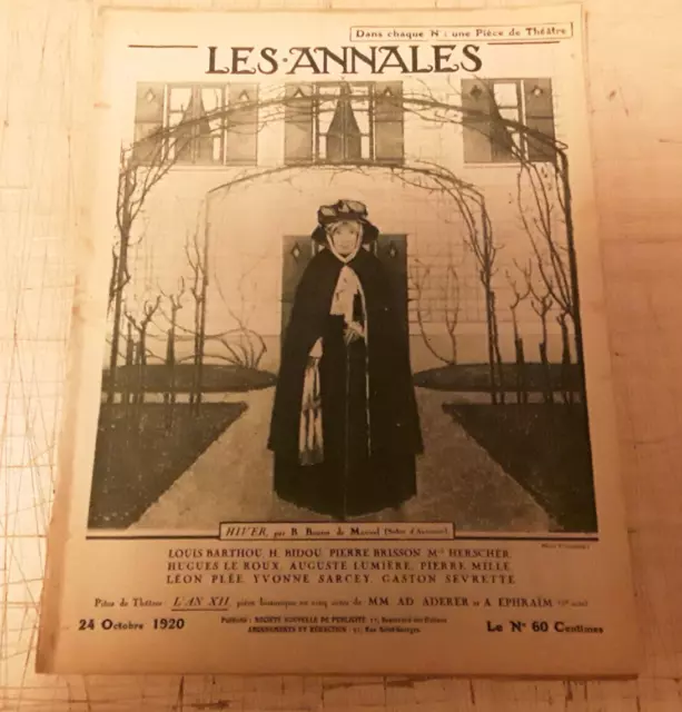 LES ANNALES N°1948 1920Bernard Boutet de Monvel Malmédy salon d'automne John Law