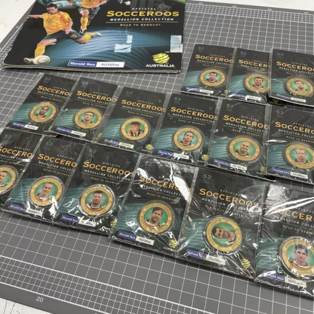 ORIGINAL Socceroos Road To Germany 2006 World Cup Sealed Medallion Complete Set