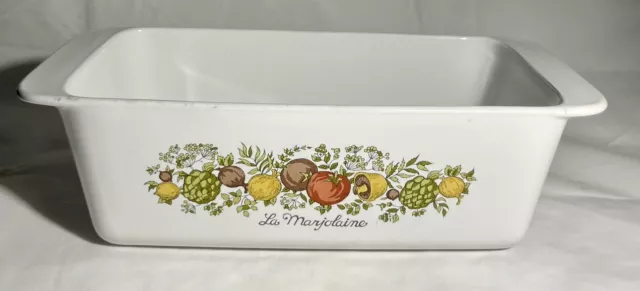 Vintage Corningware La Marjolaine Spice Of Life 9x5x3  W/plastic Lid Loaf Pan