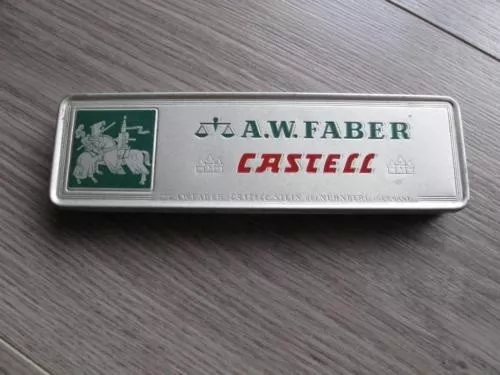 alte Blechdose, A.W. Faber Castell mit 2 Stiften