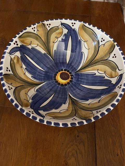 Ceramic Bowl Hand painted  Serving  Salad Fruits Made In Spain