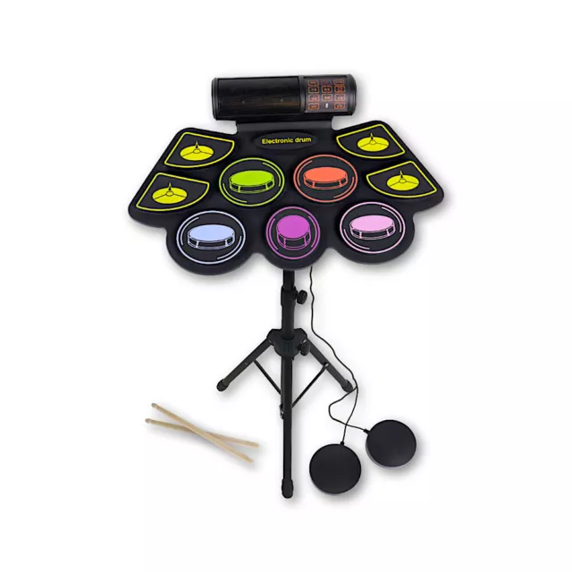 Electric Roll Up Digital Drum Kit Metal Stand -  Ideal Christmas Gift for Kids