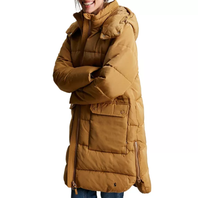 Joules Womens Whitwell Showerproof Padded Puffer Coat - Biscuit - UK12 BNWT