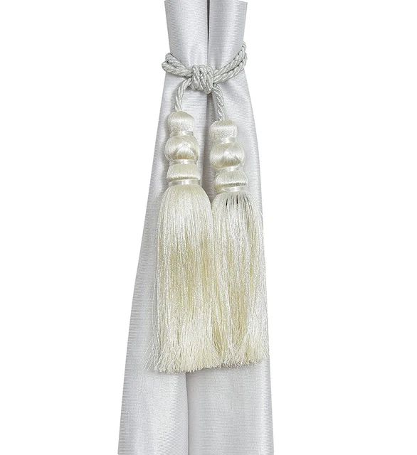 Beautiful Tassel Rope Curtain Holders TieBacks for Home decor Off-White Set of 6