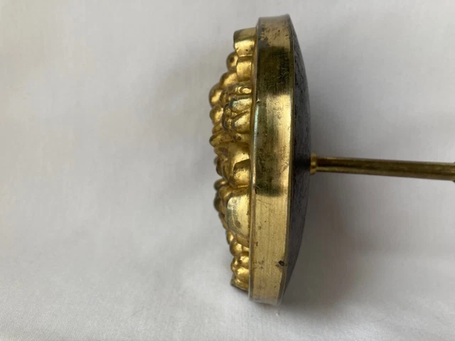 5" Antique Brass Gilt 19th Century Victorian Rosette Curtain Tie Back Hardware 13