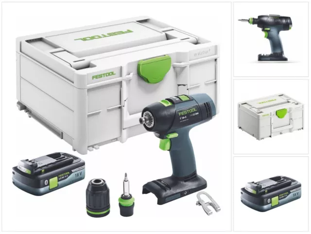 Festool T 18+3 Basic-4,0 Akku Bohrschrauber 18 V 50 Nm + 1x Akku 4,0 Ah 577051