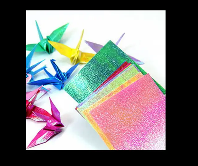 5 Pack = ORIGAMI Pearl Effect 15.2cm 10 Colors Craft Paper (total 50 Sheets)