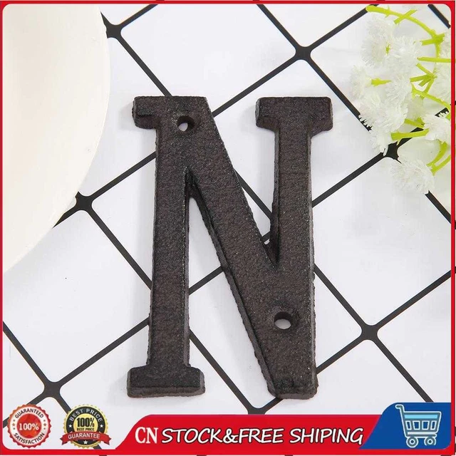 Metal Letters House Sign Cast Iron Alphabet Doorplate DIY Cafe Shop Wall Decor