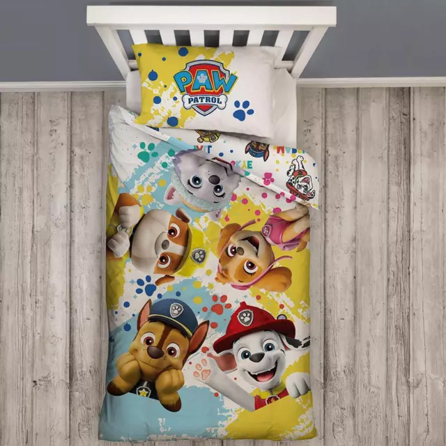 Paw Patrol Singolo Copripiumino e Federa Set Pannello Splodge Ragazze Cameretta