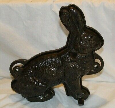 Vintage Griswold MFG CO Erie PA Cast Iron Rabbit Bunny Cake Mold #863 & #862