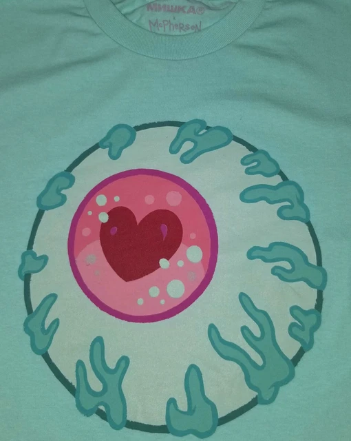 TARA MCPHERSON MISHKA T-SHIRT LARGE L LONG SLEEVE TEAL ART FEMALE POP PRINT Toy