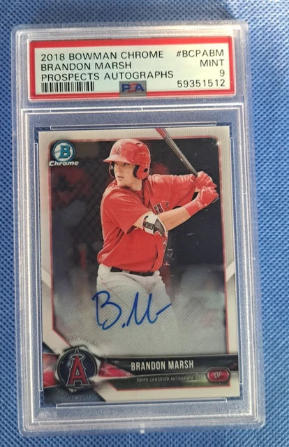 BRANDON MARSH 2018 Bowman CHROME AUTO RC ROOKIE Card# BCPA