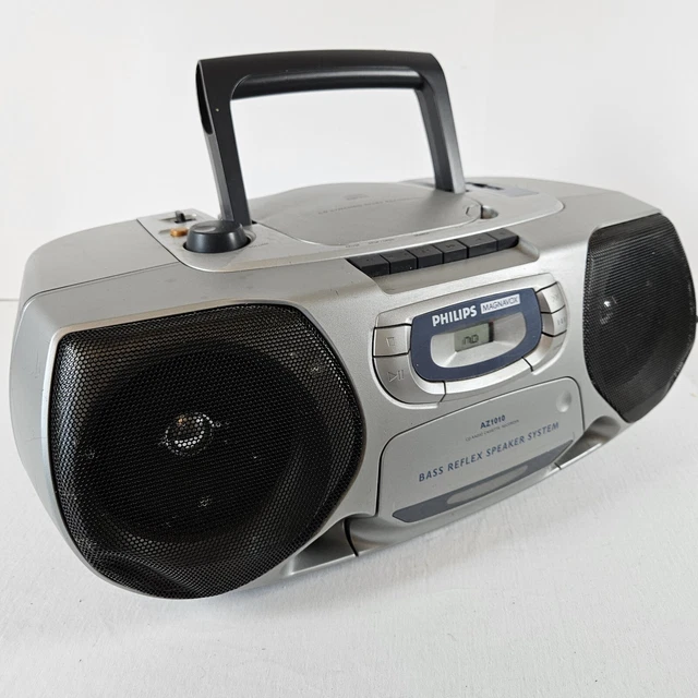 PHILIPS MAGNAVOX AZ1010 AM/FM Radio CD/Cassette Player Boom Box *READ ...