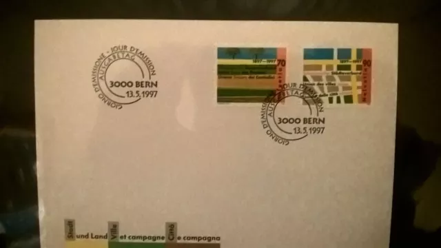 Schweiz 1997 FDC Satz Jahresereignisse Bauernverband Städteverband