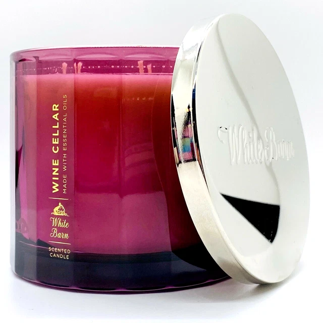 Bath Body Works WINE CELLAR 3 Wick Large Candle Luxe Merlot Color Keepsake Jar