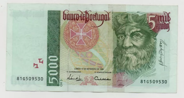 Portugal 5000 Escudos 1996 Pick 190B Look Scans