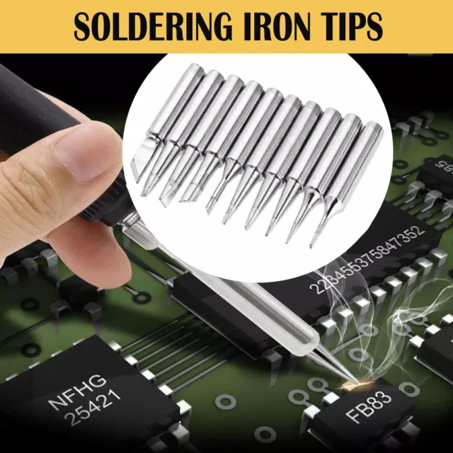 Solder Soldering Iron Tips Standard Size Accessories Electrical Welding 10 Part