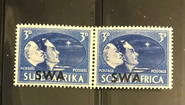 SOUTH WEST AFRICA postage stamp 3D overprint SWA pair