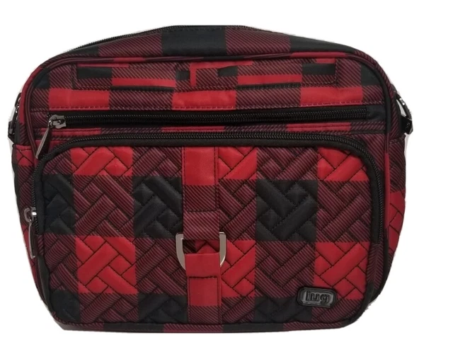 Lug Carousel Xl Crossbody Bag Buffalo Plaid Red & Black