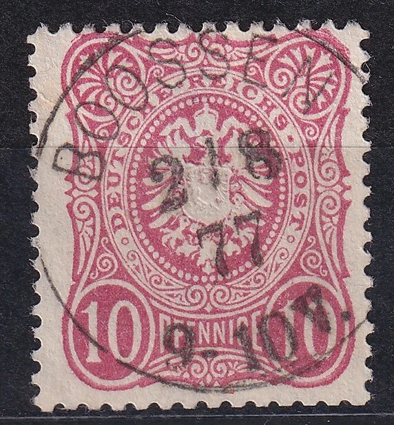 64967) BOOSSEN Brandenburg 1877 nachverwendeter Preußen-Stempel