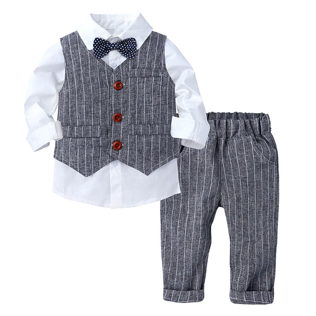 Kleinkind Jungen Gentleman Outfit Fliege + Smoking Weste + Hose Party Anzug