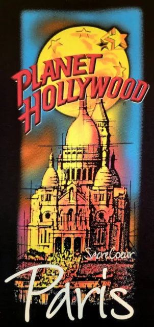 NWT Vtg 90s Planet Hollywood Paris Graphic T-Shirt 1998 Double Sided (Adult's S)