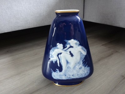 Ancien Vase Oeuf Tripodes Veritable Porcelaine De Limoges Ets A chastagner... 