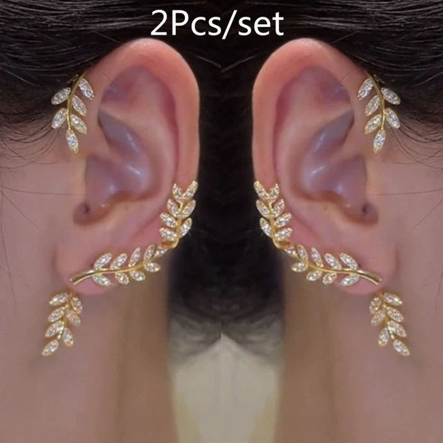 Non Piercing Butterfly Ear Clips Gold/Silver Plated Zircon Earrings Cuff Party