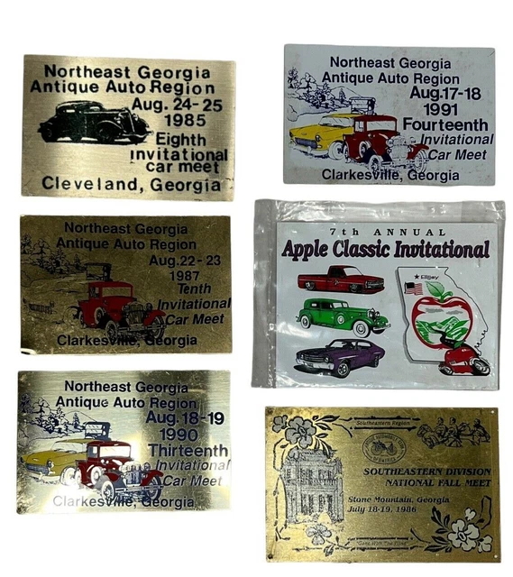 LOT OF 6 Vintage Northeast Georgia Antique Auto Region Car Show Dash