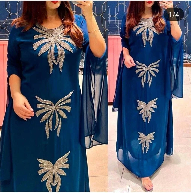 Designer indiano pakistano Salwar Kameez Bollywood Dress Party Wear Abito...