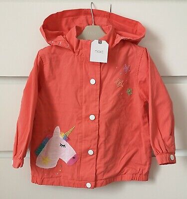 BNWT NEXT___UNICORN coral pink jacket girl age 2-3 yrs