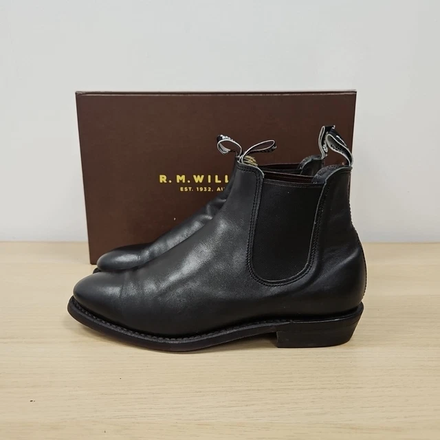 RM WILLIAMS ADELAIDE Black Leather Chelsea Ankle Boots Size Uk 5 AU 7.5 ...