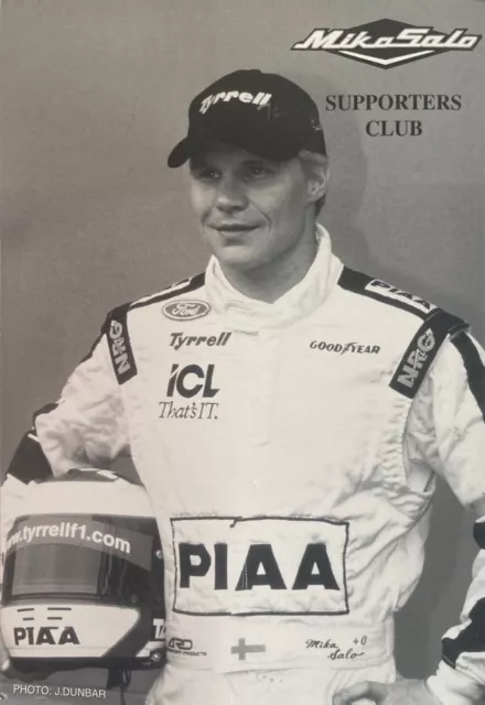 ***  MIKA SALO  - TEAM TYRRELL  -  FAN CARD  -  F1  ***  8x6  card