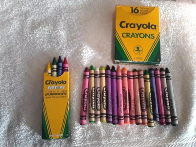 Crayola Crayons 16 Pak (1988) + Factory 4 Pak  Made in USA