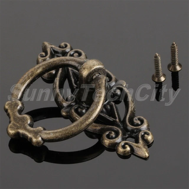 5x Vintage Cabinet Pull Handles Rings Drawer Closet Cupboard Door Knobs Rings