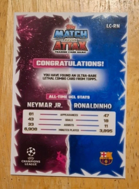 TOPPS MATCH ATTAX UCC 2025 26 Lethal Combo Ronaldinho Neymar Jr 75 00 topps-match-attax-ucc-2025-26-lethal-combo-ronaldinho-neymar-jr-75-00