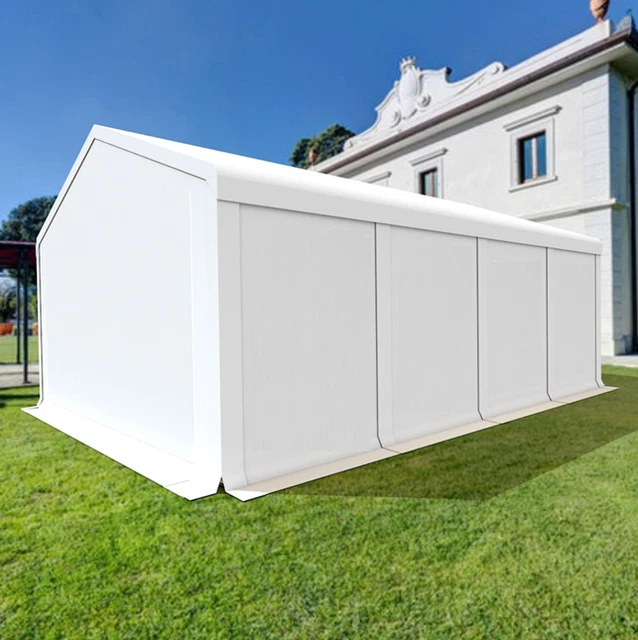 Massbinet Zeltgarage 3x6m Grau - Winterfeste Auto-Abdeckung Mit Fenstern