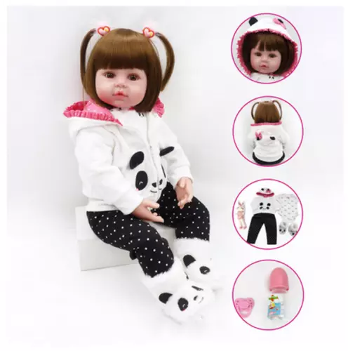 UK 19" Reborn Baby Dolls Vinyl Silicone Handmade Newborn Girl Doll Lifelike Gift