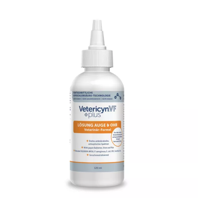 Vetericyn VF plus Lösung Auge + Ohr Augen- und Ohrenreiniger 120 ml Hunde Katzen