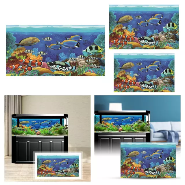 3D Aquarium fond autocollant toile de fond affiche Fish Tank paysage décor