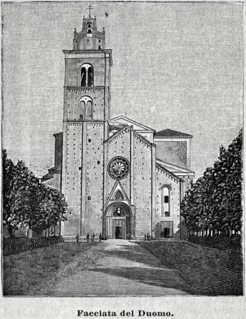 Fermo: Duomo. Stampa antica di 120 anni + passepartout. 1901