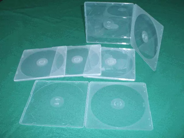 10 Pcs 5Mm Ultra Slim Clear Double Cd/Dvd Poly Cases Js111 Free Shipping