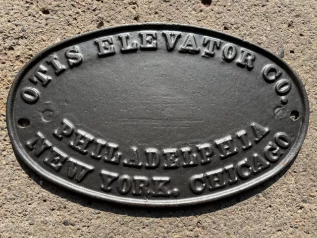 * ***Otis Elevator Co. Philadelphia New York Chicago Vintage Cast Iron Plaque***